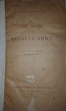 THE WORK OF THE BELGIAN ARMY