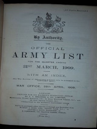 THE OFFICIAL ARMY LIST April 1909