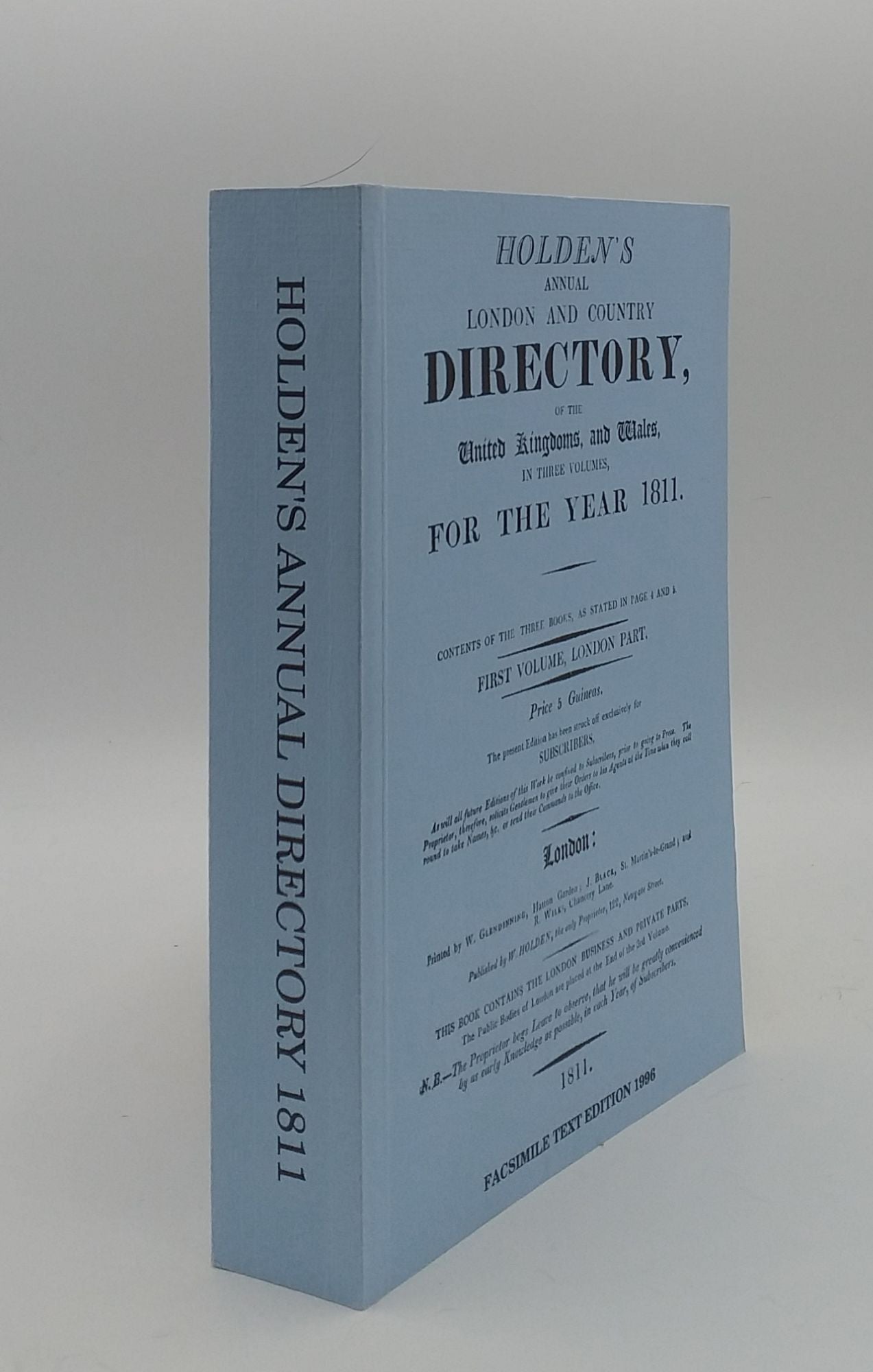 W. Holden - Holden's Annual London and Country Directory for the Year 1811 Volume 1