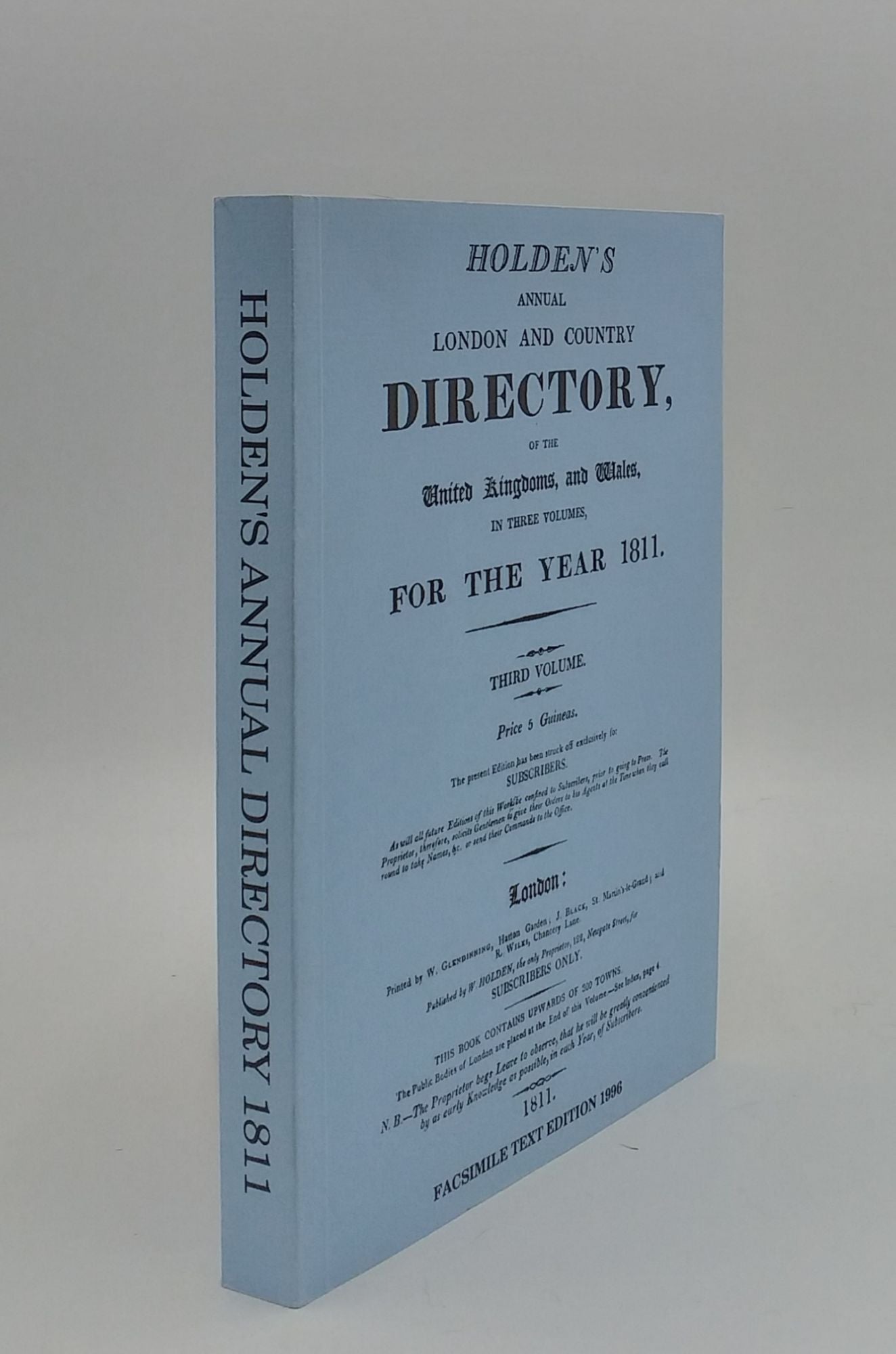 W. Holden - Holden's Annual London and Country Directory for the Year 1811 Volume 3