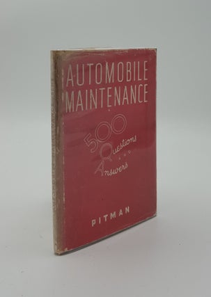 Item #139255 AUTOMOBILE MAINTENANCE 500 Questions and Answers. BENT R. W