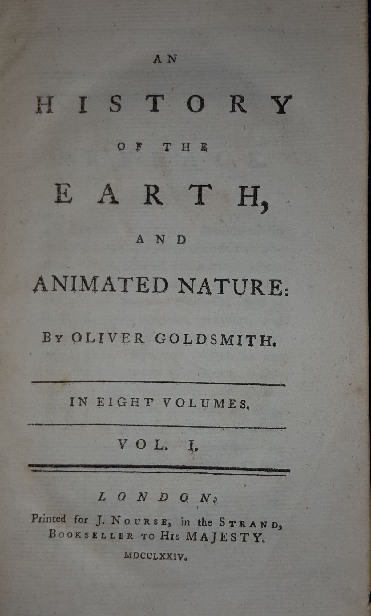 AN HISTORY OF THE EARTH AND ANIMATED NATURE In Eight Volumes