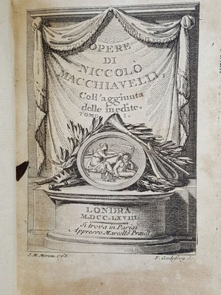 OPERE DI NICCOLO MACHIAVELLI Coll'aggiunta delle inedite.