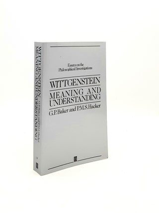 Item #152975 WITTGENSTEIN MEANING AND UNDERSTANDING Volume 1 Essays on the Philosophical...