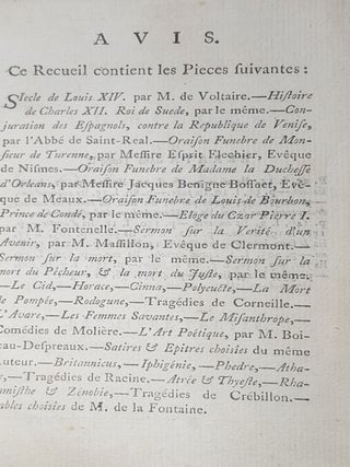 PIECES CHOISIES DES MEILLEURS AUTEURS FRANCOIS Six Volumes.