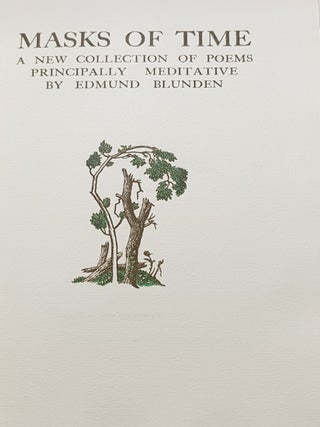 MASKS OF TIME A New Collection of Poems Principally Meditative.