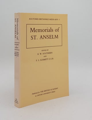 Item #175417 MEMORIALS OF ST ANSELM Auctores Britannici Medii Aevi I. SCHMITT F. S. SOUTHERN R. W