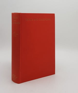 Item #175554 TEXTS AND CALENDARS AN ANALYTICAL GUIDE TO SERIAL PUBLICATIONS. MULLINS E. L. C