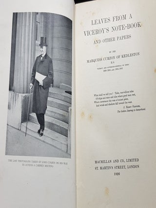 LEAVES FROM A VICEROY'S NOTE-BOOK And Other Papers.