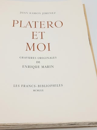 PLATERO ET MOI Gravures Originales d'Enrique Marin.