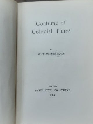 COSTUME OF COLONIAL TIMES