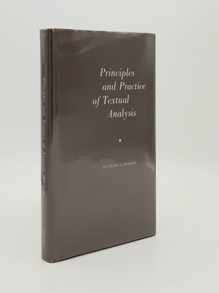 Item #179463 PRINCIPLES AND PRACTICE OF TEXTUAL ANALYSIS. DEARING Vinton A