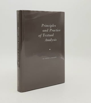Item #179463 PRINCIPLES AND PRACTICE OF TEXTUAL ANALYSIS. DEARING Vinton A