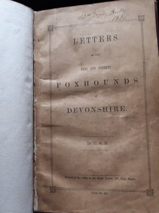 LETTERS IN THE PAST AND PRESENT FOXHOUNDS OF DEVONSHIRE