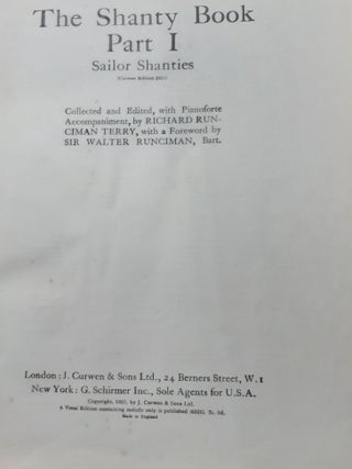 THE SHANTY BOOK Part I Sailor Shanties Edited and Collected with Pianoforte Accompaniment.