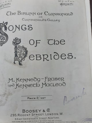 SONGS OF THE HEBRIDES The Bens of Jura, The Birlinn of Clanranald, Caristiona, A Clyde-Side Love Lilt, The Cockle-Gatherer, Curse of the Aspen Tree, An Eriskay Love Lilt, The Island Herdmaid, The Islay Reaper's Song, Kishmul's Galley, Land of Heart's
