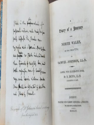 A DIARY OF A JOURNEY INTO NORTH WALES In the Year 1774.