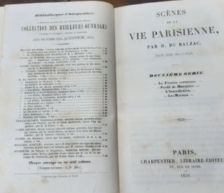 SCÈNES DE LA VIE PARISIENNE Deuxième série La Femme Vertueuse, Profil de Marquise, L'Interdiction, Les Marana.