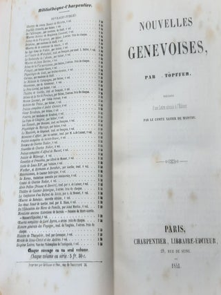 NOUVELLES GENEVOISES Précédées d'une lettre adressée à l'éditeur par le Comte Xavier de Maistre.