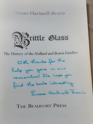 BRITTLE GLASS A History of the Holland and Beavis Families.