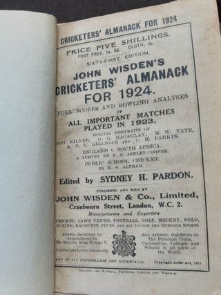 WISDEN CRICKETERS' ALMANACK 1924.