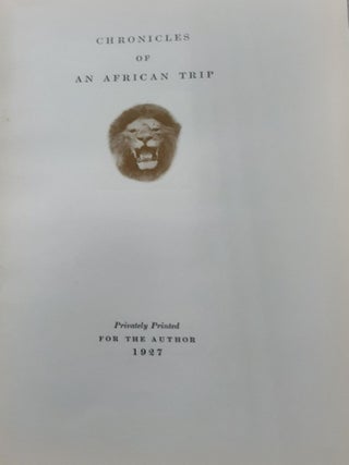 CHRONICLES OF AN AFRICAN TRIP