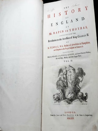 THE HISTORY OF THE ENGLAND Continued from the Revolution to the Accession of king George II Volume III.