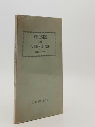 Item #187639 VERSES AND VERSIONS 1929-1969. GREGOR D. B