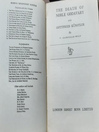 THE DEATH OF NOBLE GODAVARY And Gottfried Künstler (New Ninepenny Novels Number 14).