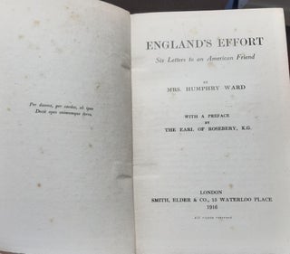 ENGLAND'S EFFORT Six Letters to an American Friend.