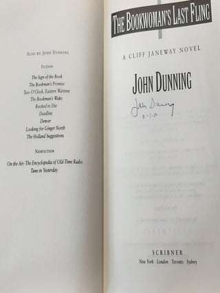 CLIFF JANEWAY NOVELS 5 Volumes The Bookman's Wake, Booked Twice Booked to Die and the Bookman's Wake, The Bookman's Promise, The Sign of the Book, The Bookwoman's Last Fling.