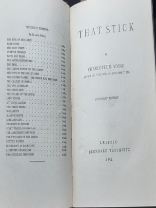 THAT STICK (Tauchnitz Collection of British Authors).