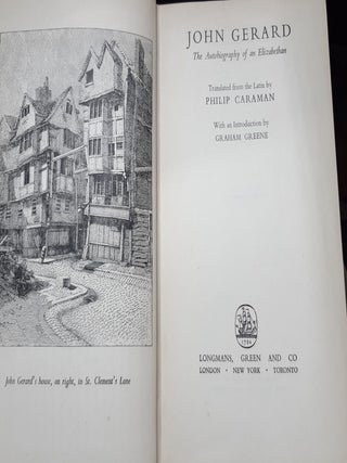 JOHN GERARD The Autobiography of an Elizabethan.