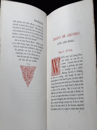 THE ESSAYES OR COUNSELS CIVILL AND MORALL OF FRANCIS BACON Lo Verulam Viscount St Alban First Published in 1597 Newly Written in 1625.