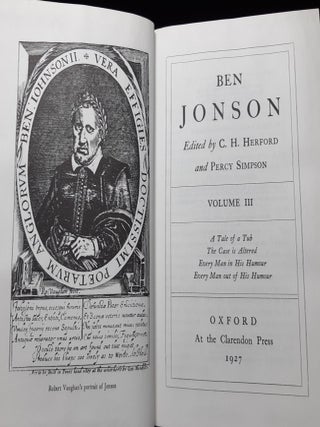 BEN JONSON Complete Critical Edition Volume III The Tale of a Tub, The Case is Altered, Every Man in His Humour, Every Man Out of His Humour.