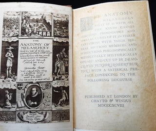 THE ANATOMY OF MELANCHOLY What It Is with All the Kinds Causes Symptoms Prognostics & Several Cures of It...