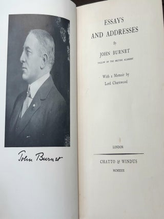 ESSAYS AND ADDRESSES With a Memoir by Lord Charnwood.