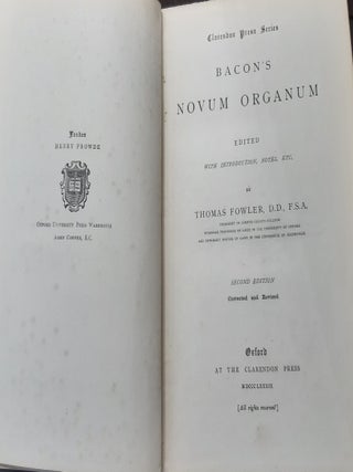 BACON'S NOVUM ORGANUM Edited with Introduction Notes Etc.