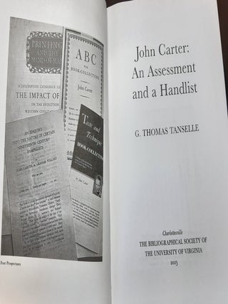 JOHN CARTER An Assessment and a Handlist.