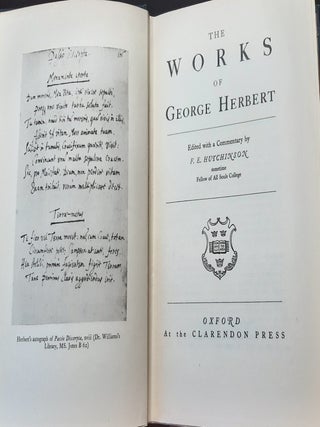 THE WORKS OF GEORGE HERBERT Edited with a Commentary.