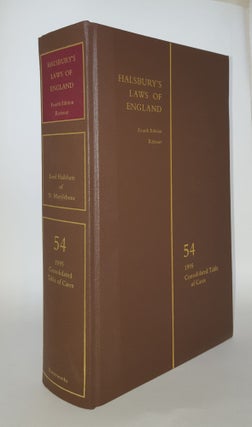 Item #51815 HALSBURY'S LAWS OF ENGLAND Volume 54 1995 Consolidated Table Of Cases. HAILSHAM Lord
