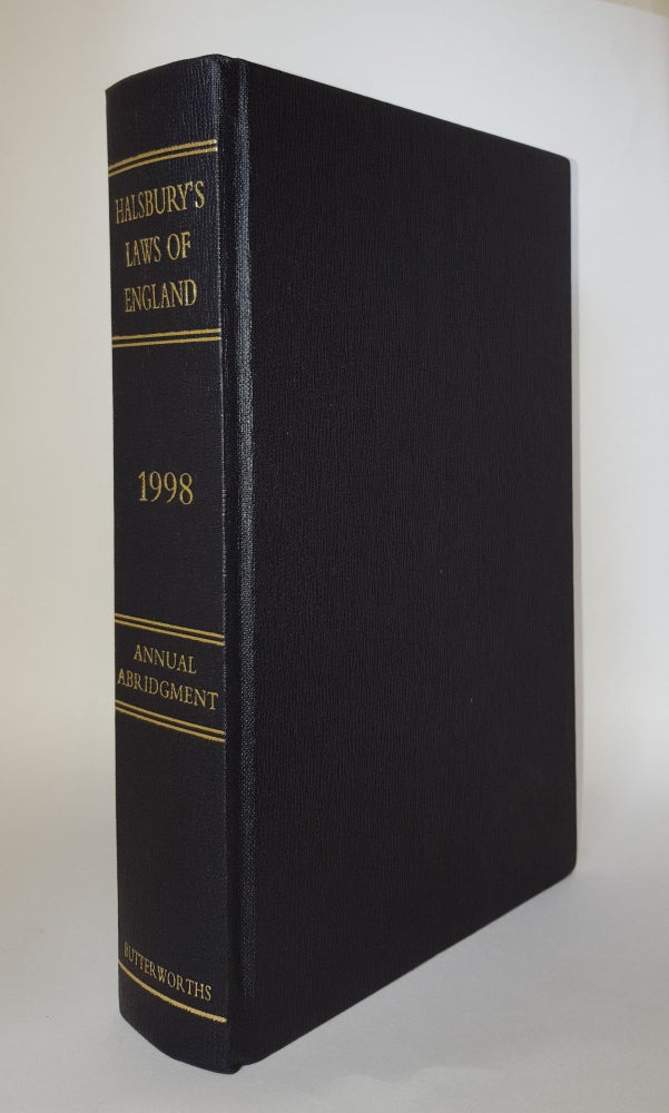 Item #51827 HALSBURY'S LAWS OF ENGLAND Annual Abridgment 1998. HETHERINGTON Simon.