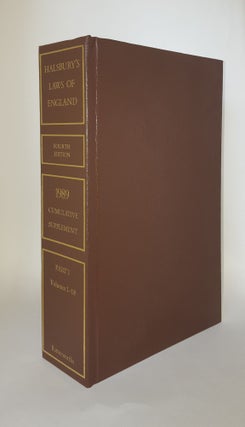 Item #51866 HALSBURY'S LAWS OF ENGLAND Cumulative Supplement 1989 Part 1 Volumes 1 - 18. MUGFORD...