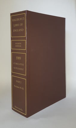 Item #51867 HALSBURY'S LAWS OF ENGLAND Cumulative Supplement 1989 Part 2 Volumes 19 - 52. MUGFORD...