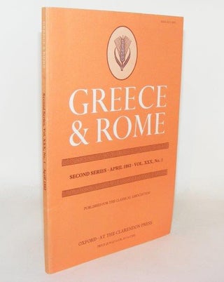 Item #91035 GREECE & ROME Second Series October 1984 Vol XXXI No 2. WALCOT P. McAUSLAN Ian